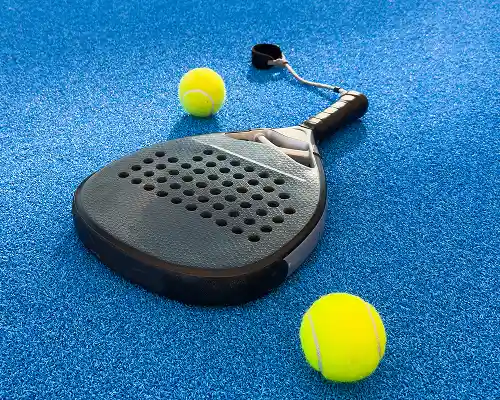 padel tennis racket background with copy space